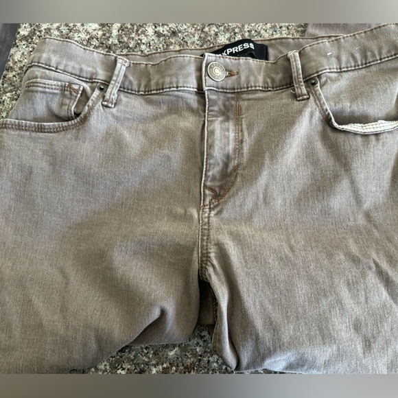 Express Ankle Legging Stretch Mid Rise Rise Jeans Gray Brown Size 10 R - Picture 8 of 8